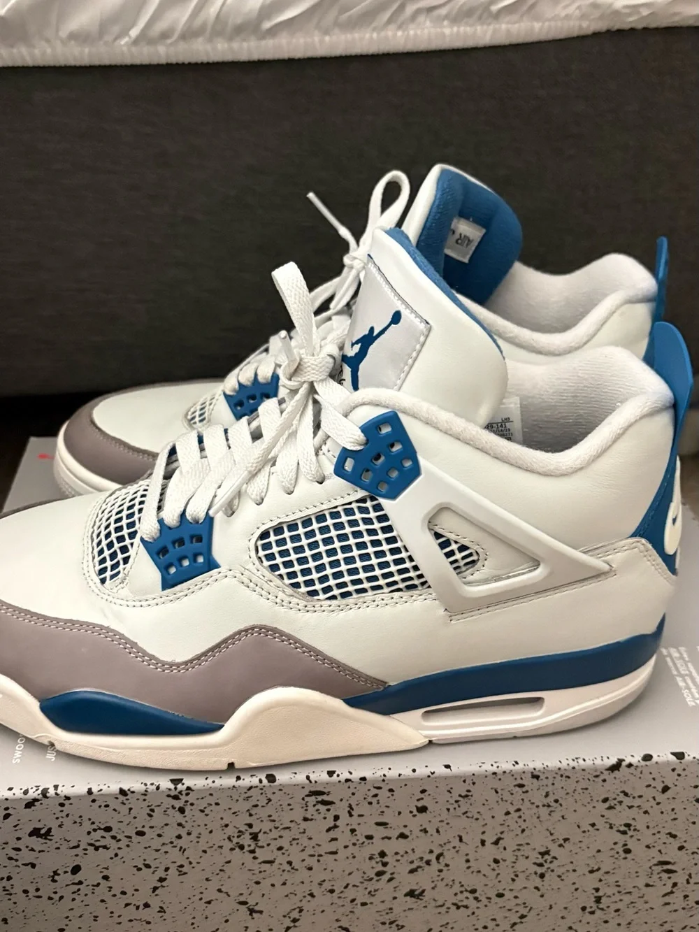 Jordan Sneakers White and Gray with Blue Accents